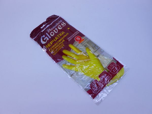 Фото: Перчатки латексные Gloves с х/б напылением желтые S