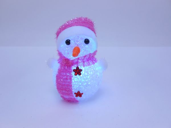 Фото: Снеговик светящийся в шарфике 9см G37