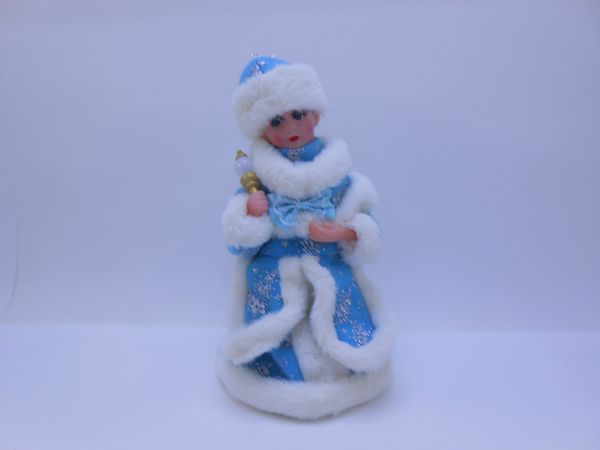 Фото: Снегурочка с фонариком в голубой шубе 30см СХ21