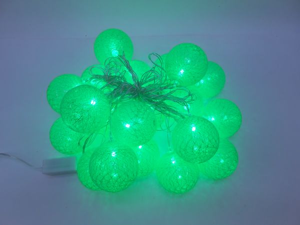 Фото: Гирлянда эл.для дома Шары плетеные D6см 20л LED зеленый (можно соединять)