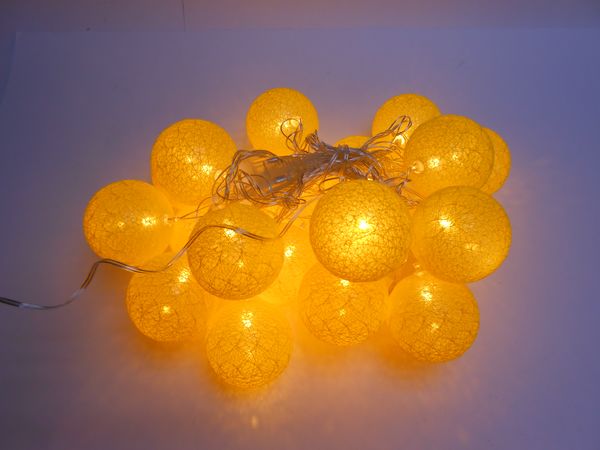 Фото: Гирлянда эл.для дома Шары плетеные D6см 20л LED желтый (можно соединять)
