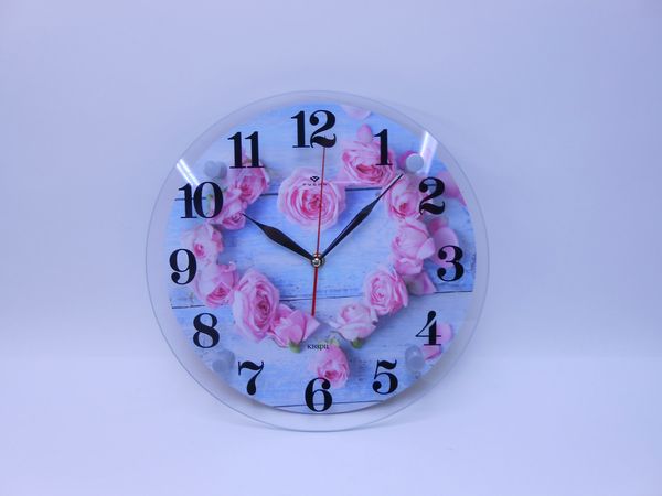 Фото: Часы настенные стекло 3030-003 Сердце из роз