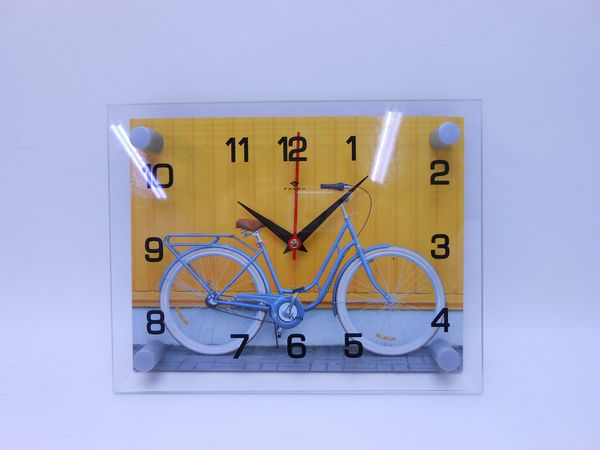 Фото: Часы настенные стекло 2026-024 Велосипед