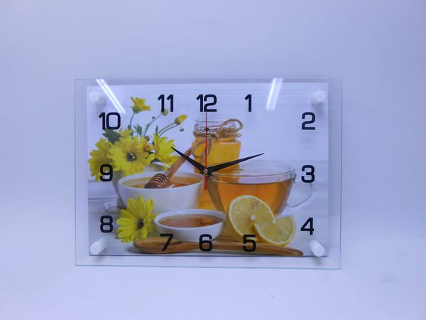 Фото: Часы настенные стекло 2535-092 Медовый чай