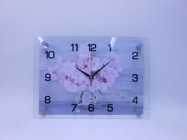 Фото: Часы настенные стекло 2535-091 Букет сакуры